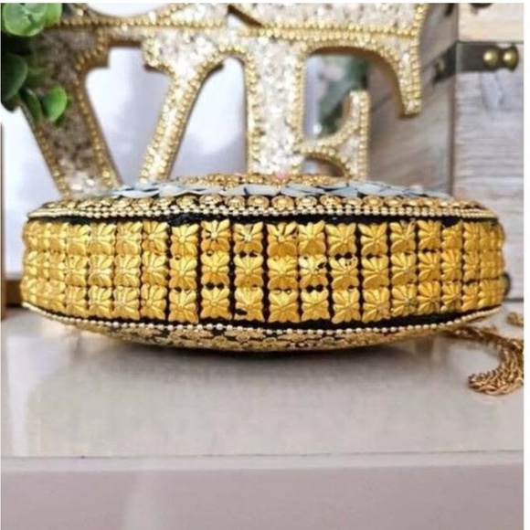 Ramla Mosaic Pink & Gold Beverly Hills Handmade in Morocco NWOT Stunning! - Picture 5 of 8